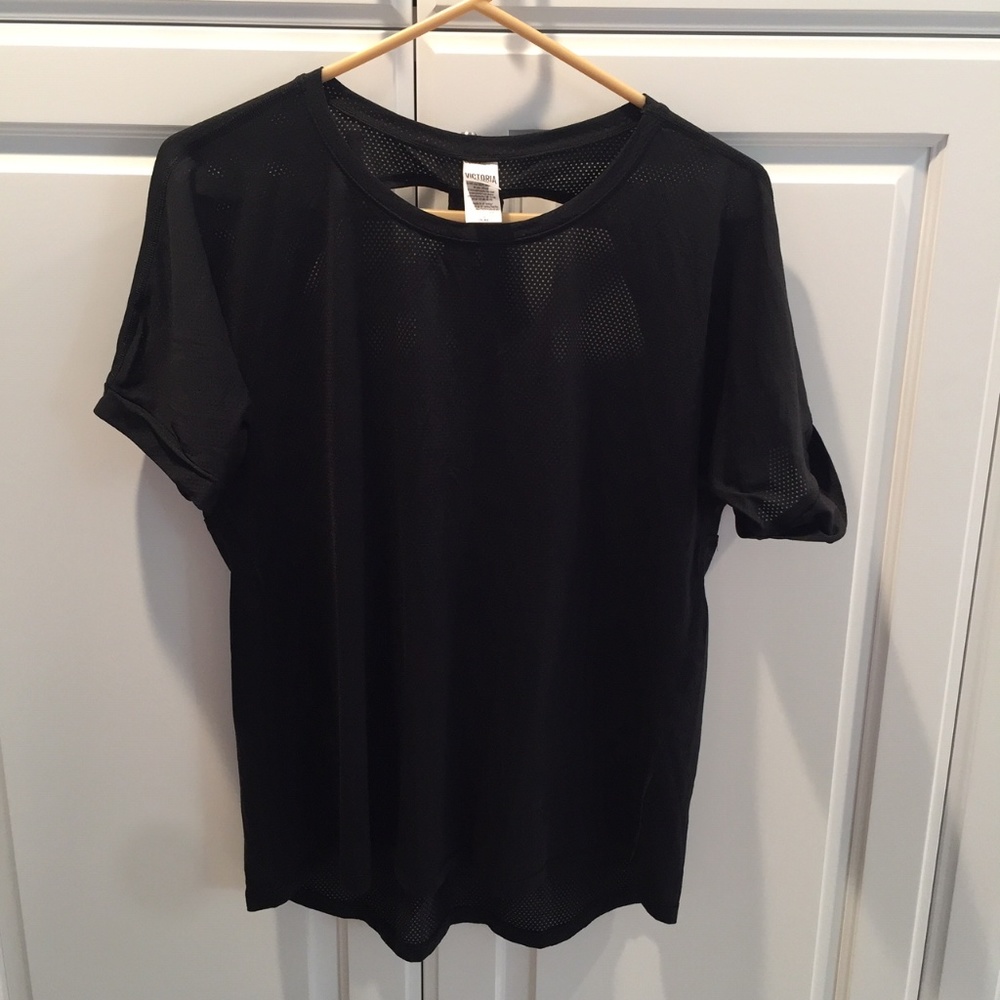 Victoria Sport Mesh Athletic Top Large Black NWOT